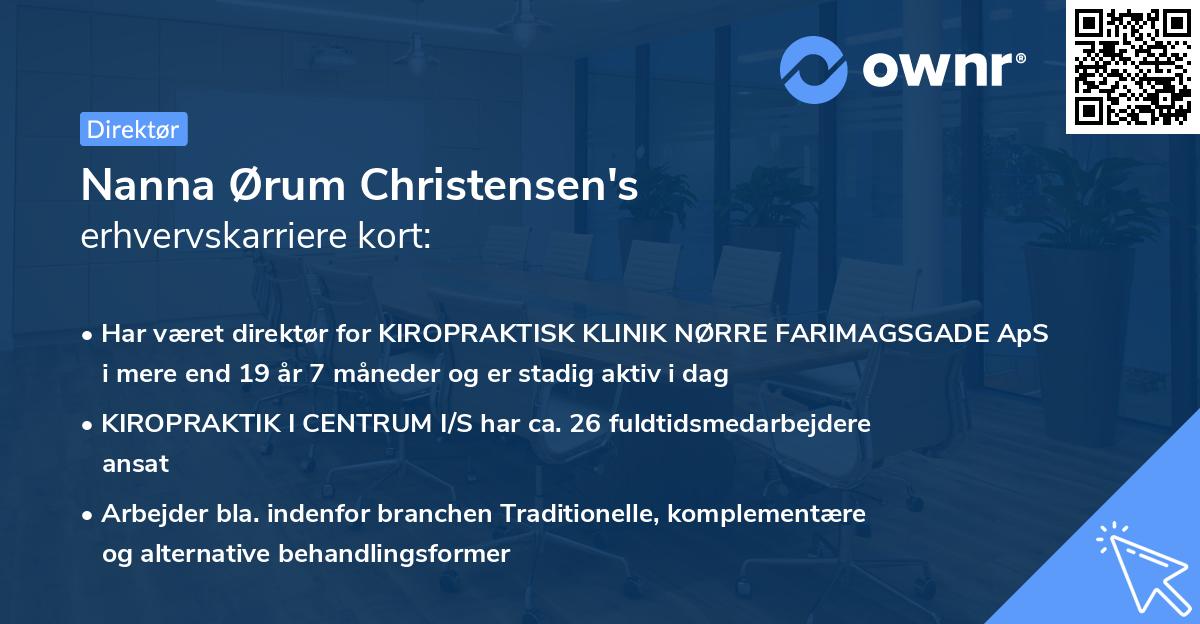 Nanna Ørum Christensen's erhvervskarriere kort