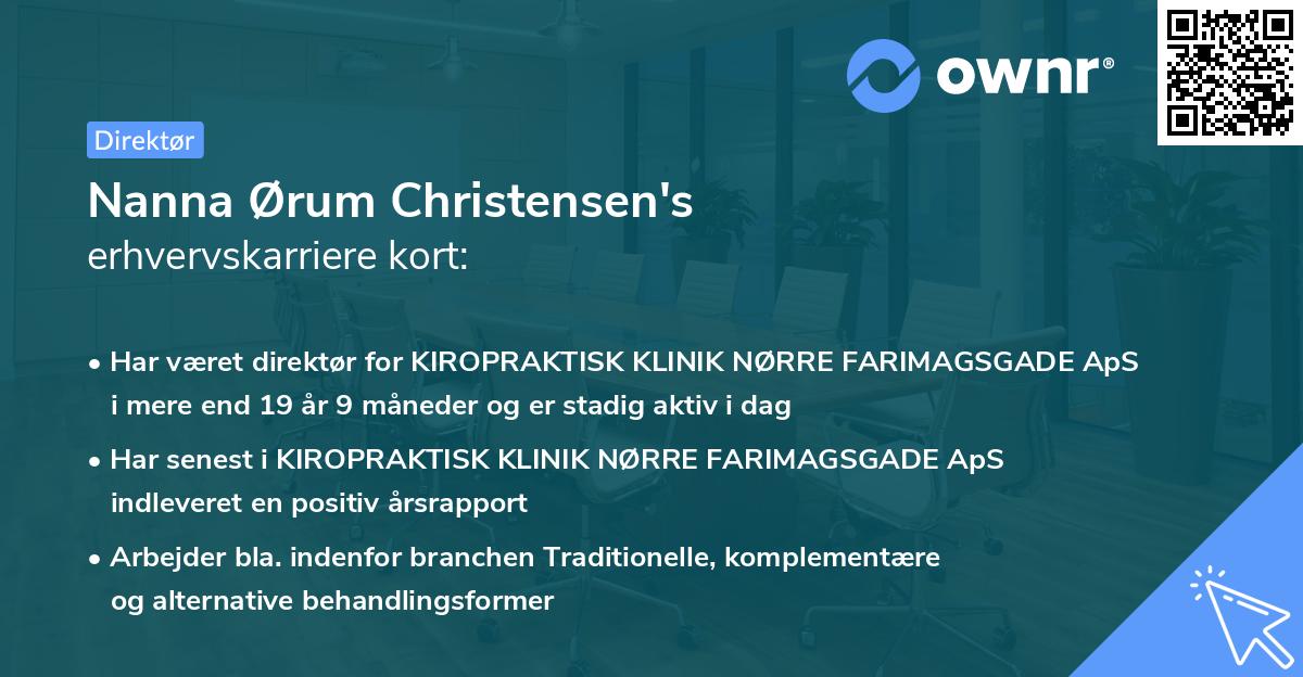 Nanna Ørum Christensen's erhvervskarriere kort