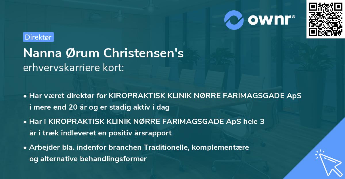 Nanna Ørum Christensen's erhvervskarriere kort