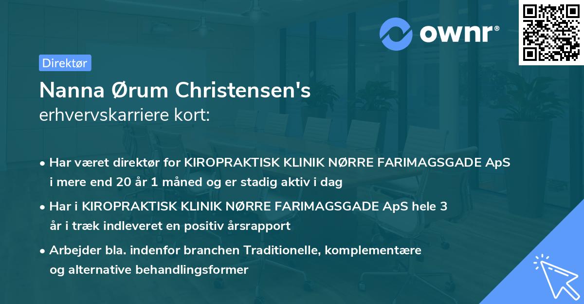 Nanna Ørum Christensen's erhvervskarriere kort