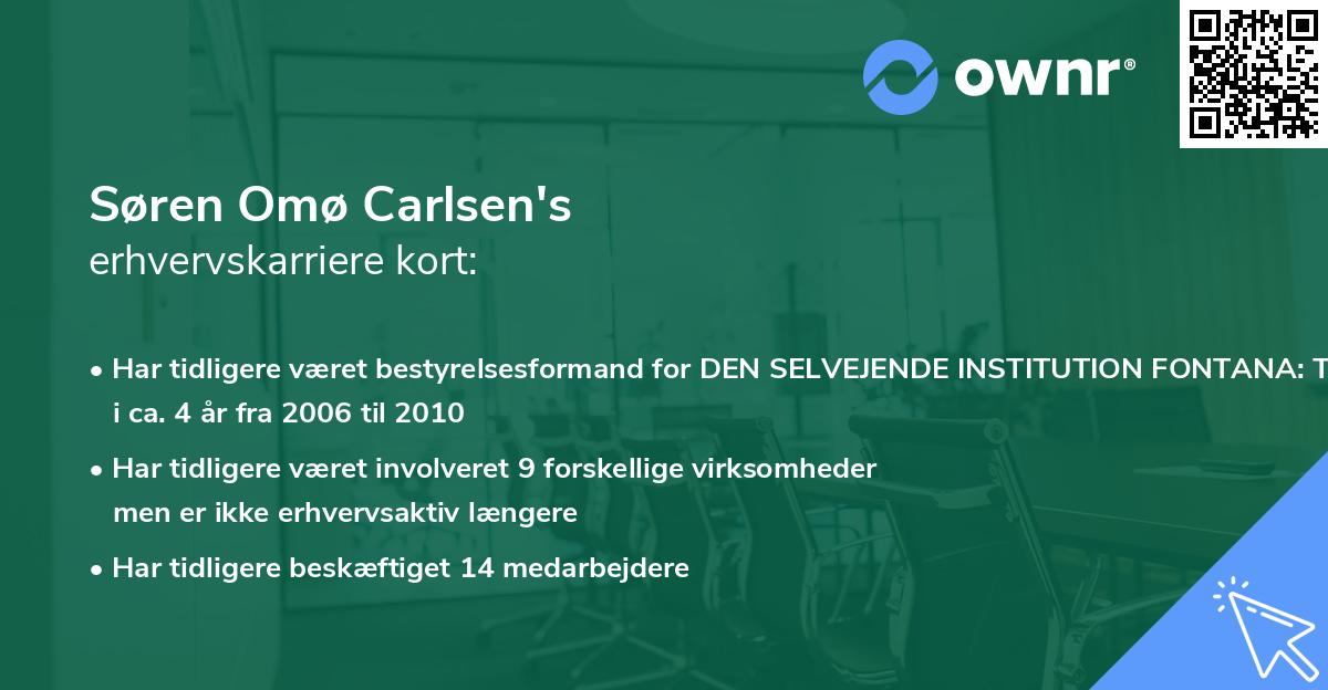 Søren Omø Carlsen's erhvervskarriere kort