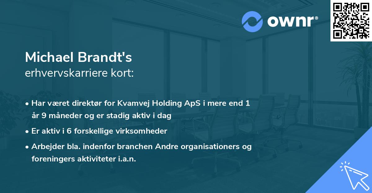 Michael Brandt's erhvervskarriere kort