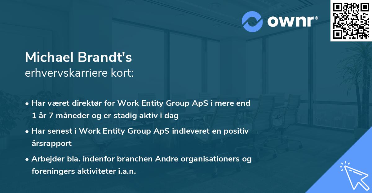 Michael Brandt's erhvervskarriere kort