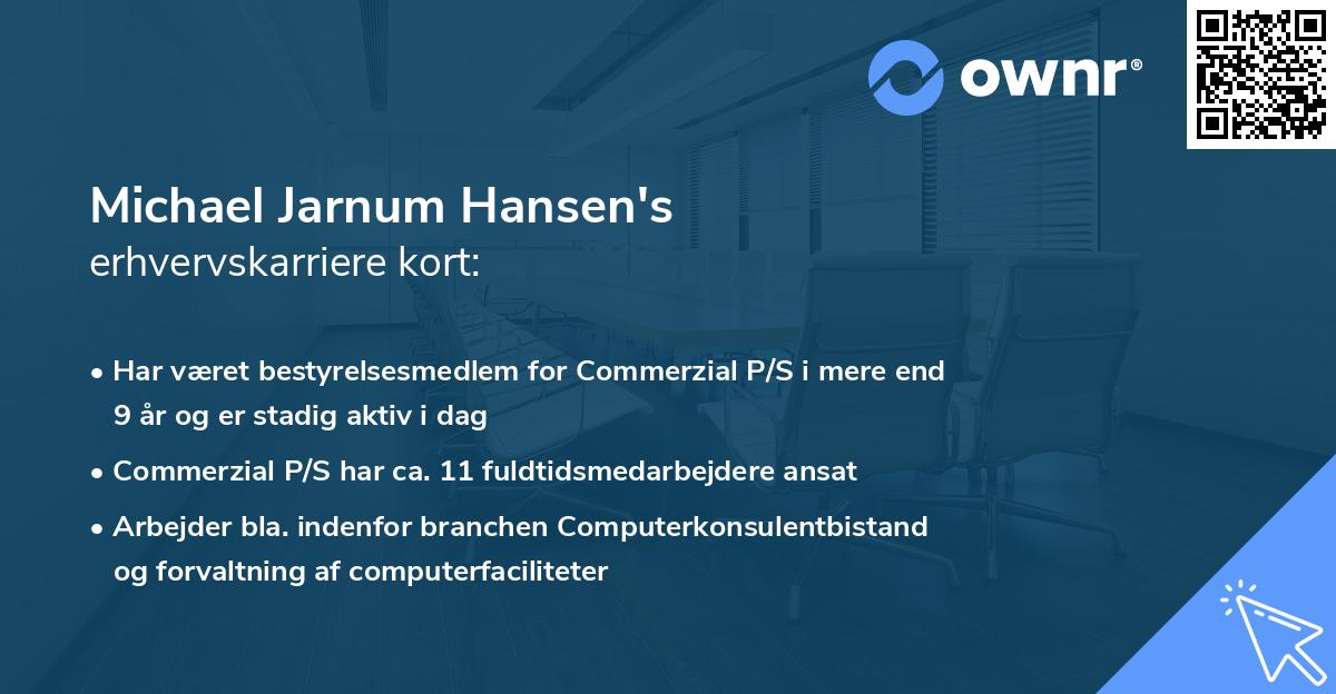 Michael Jarnum Hansen's erhvervskarriere kort