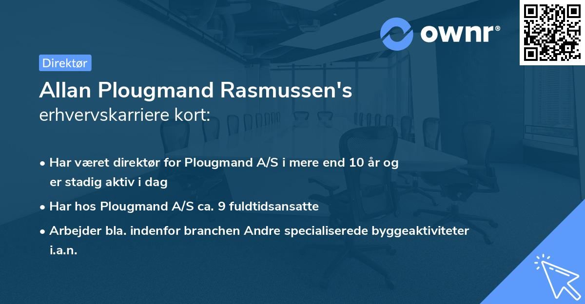 Allan Plougmand Rasmussen's erhvervskarriere kort