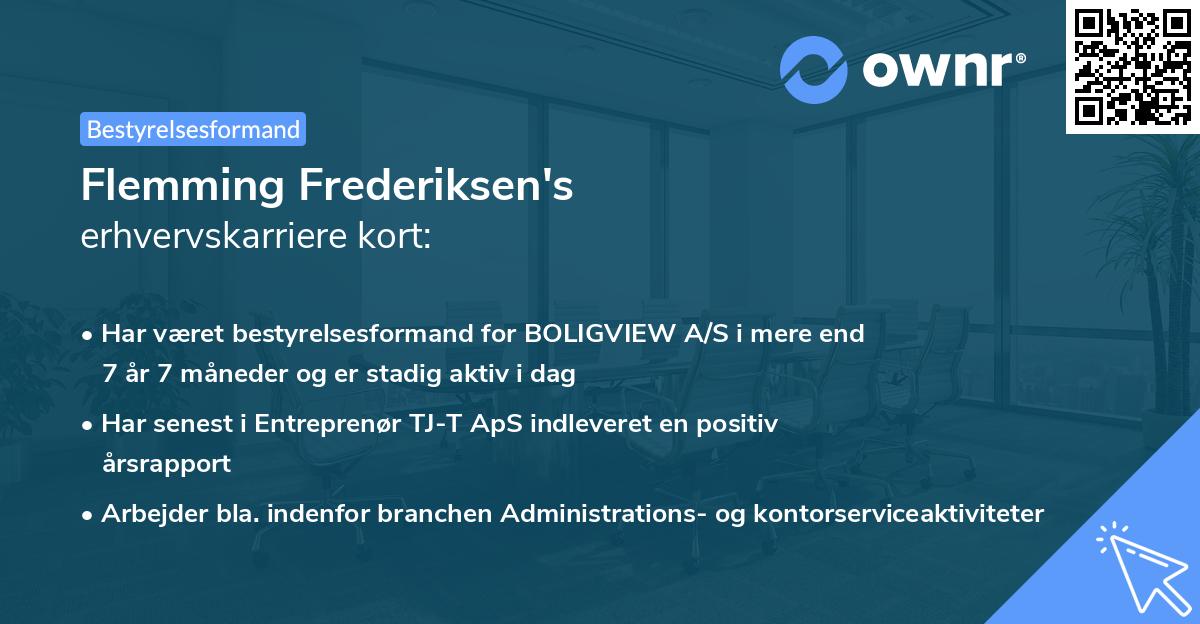 Flemming Frederiksen's erhvervskarriere kort