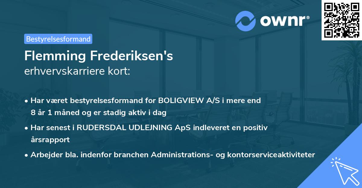 Flemming Frederiksen's erhvervskarriere kort