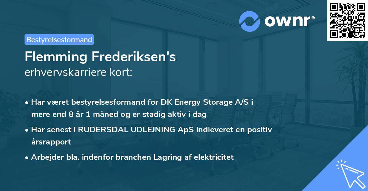 Flemming Frederiksen's erhvervskarriere kort