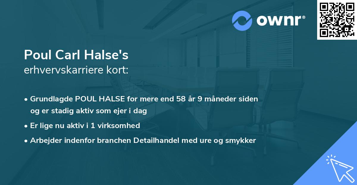 Poul Carl Halse's erhvervskarriere kort