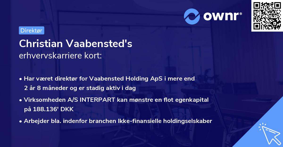 Christian Vaabensted's erhvervskarriere kort