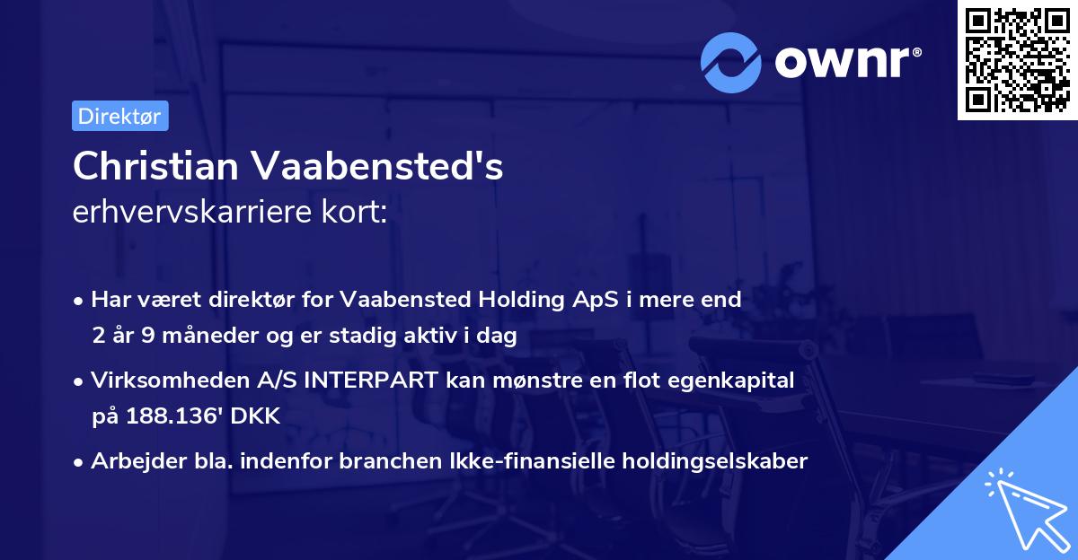 Christian Vaabensted's erhvervskarriere kort