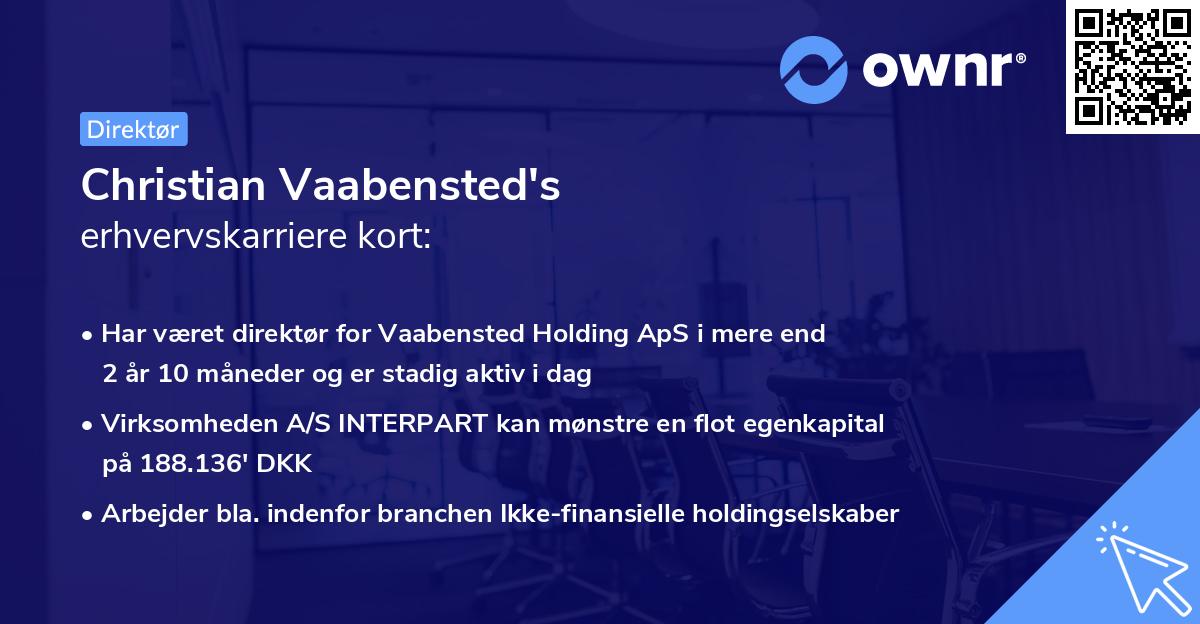Christian Vaabensted's erhvervskarriere kort