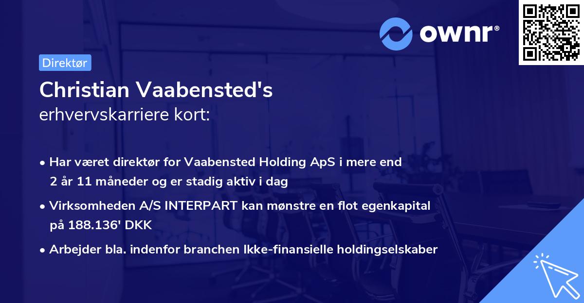 Christian Vaabensted's erhvervskarriere kort