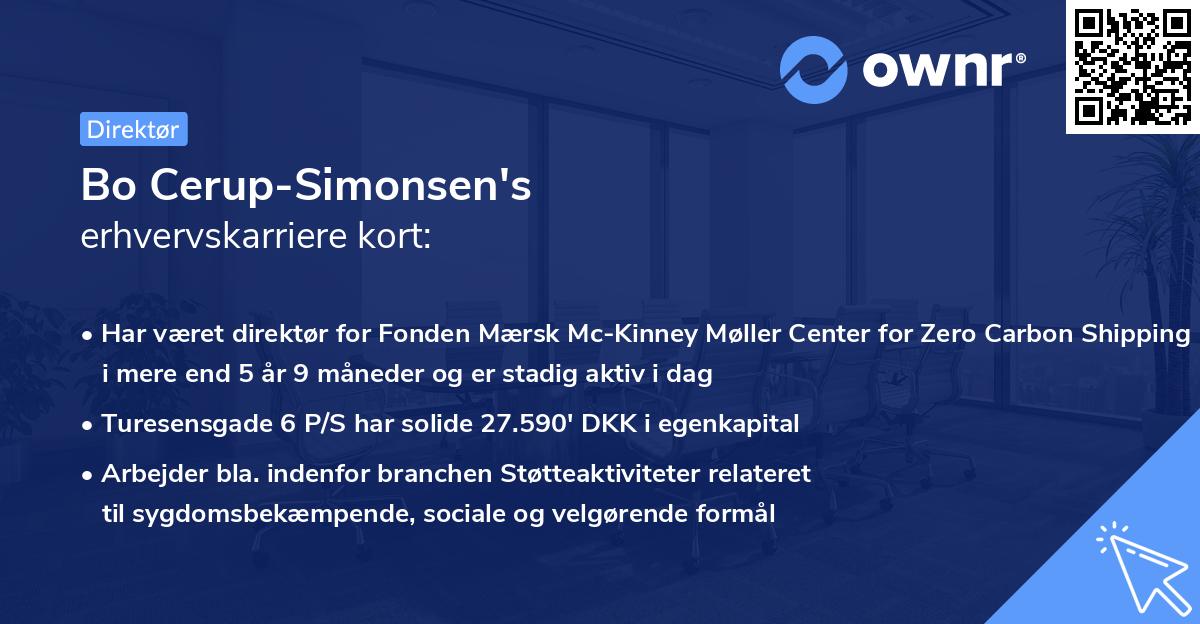 Bo Cerup-Simonsen's erhvervskarriere kort