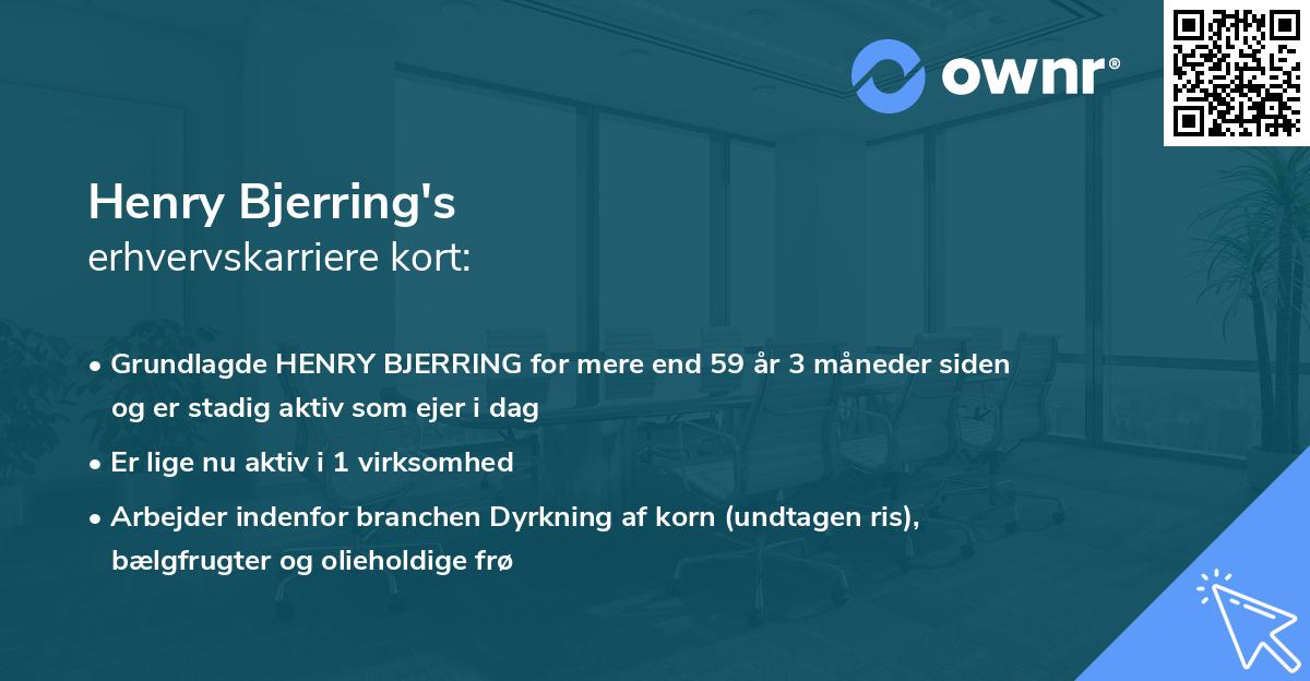 Henry Bjerring's erhvervskarriere kort