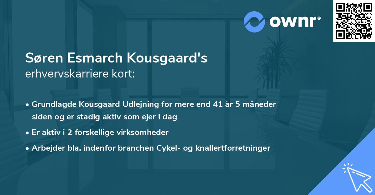 Søren Esmarch Kousgaard's erhvervskarriere kort