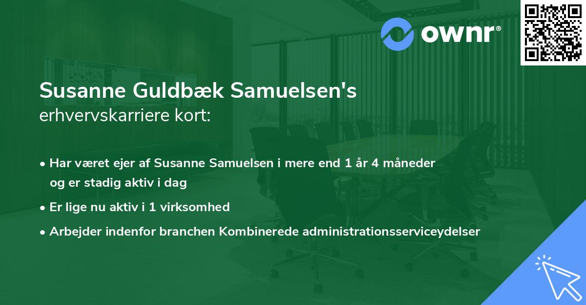 Susanne Guldbæk Samuelsen's erhvervskarriere kort