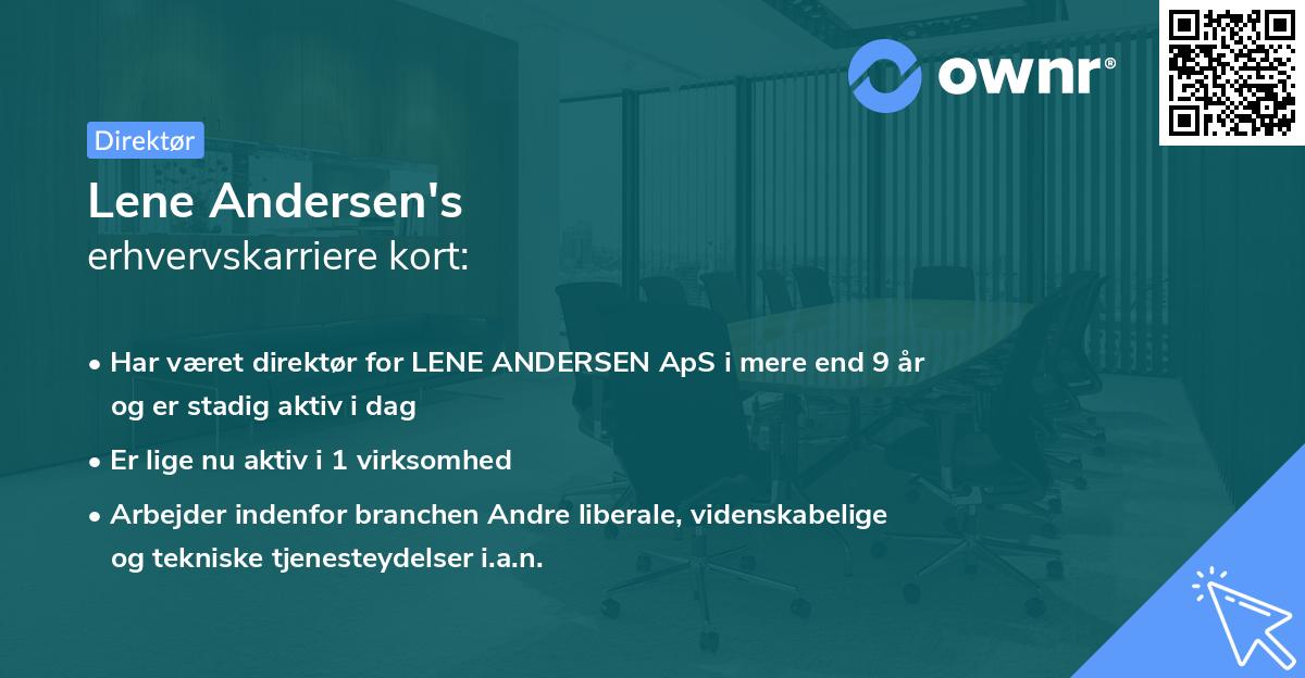 Lene Andersen's erhvervskarriere kort