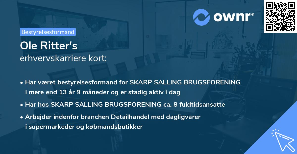 Ole Ritter's erhvervskarriere kort