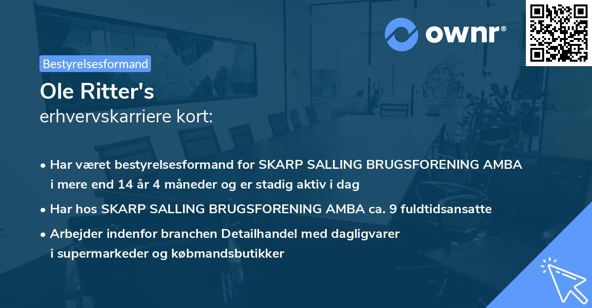 Ole Ritter's erhvervskarriere kort