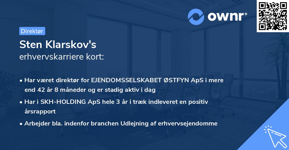 Sten Klarskov's erhvervskarriere kort
