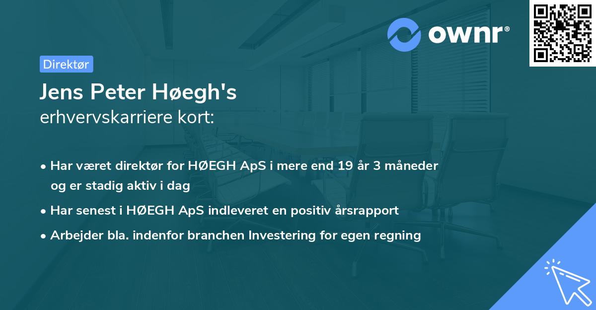Jens Peter Høegh's erhvervskarriere kort