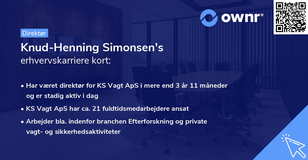 Knud-Henning Simonsen's erhvervskarriere kort