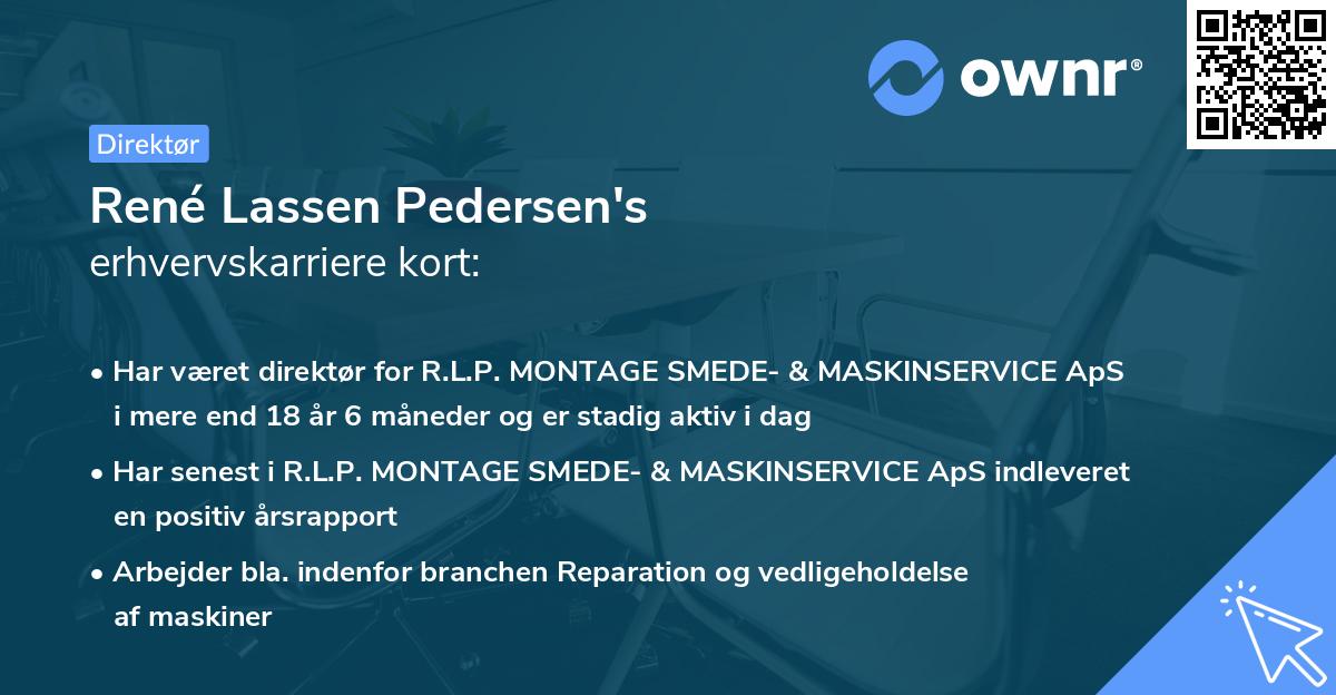 René Lassen Pedersen's erhvervskarriere kort