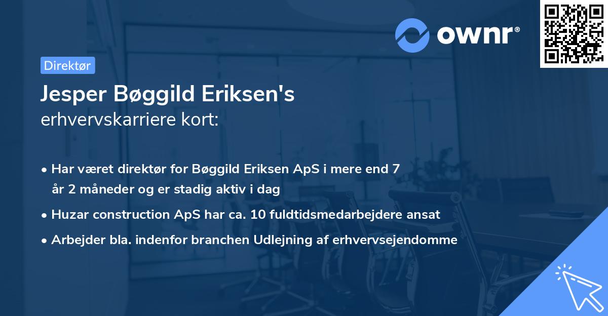 Jesper Bøggild Eriksen's erhvervskarriere kort