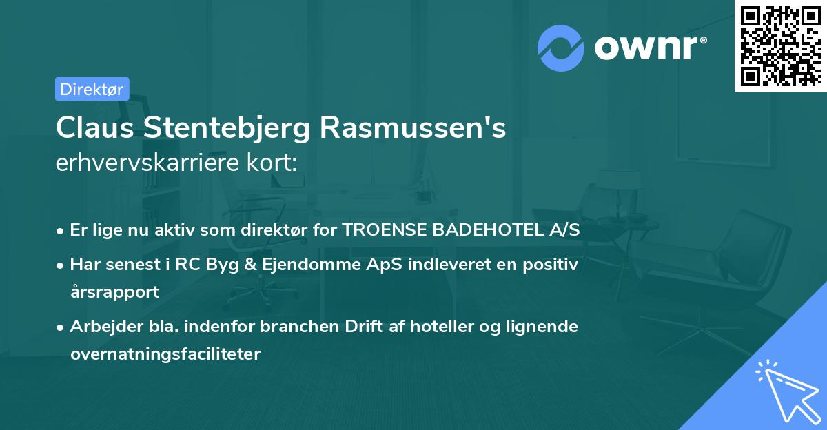 Claus Stentebjerg Rasmussen's erhvervskarriere kort