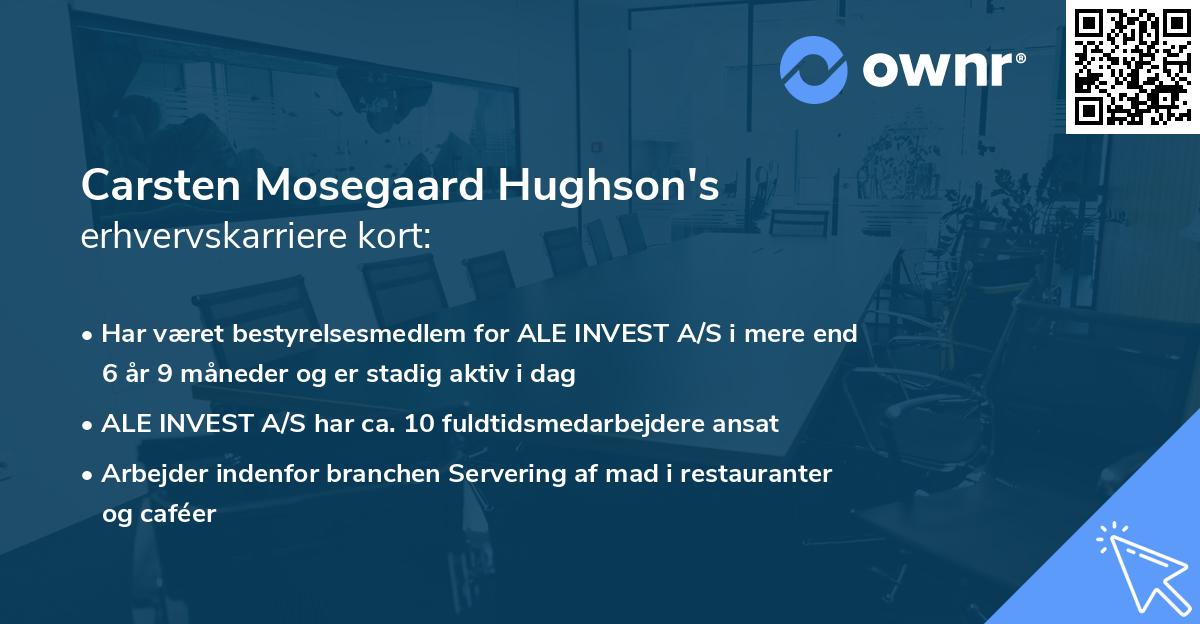 Carsten Mosegaard Hughson's erhvervskarriere kort