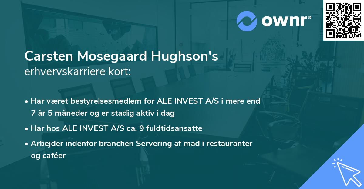 Carsten Mosegaard Hughson's erhvervskarriere kort