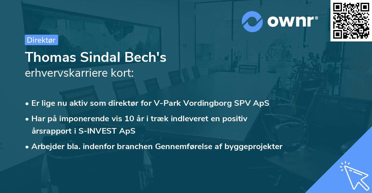 Thomas Sindal Bech's erhvervskarriere kort