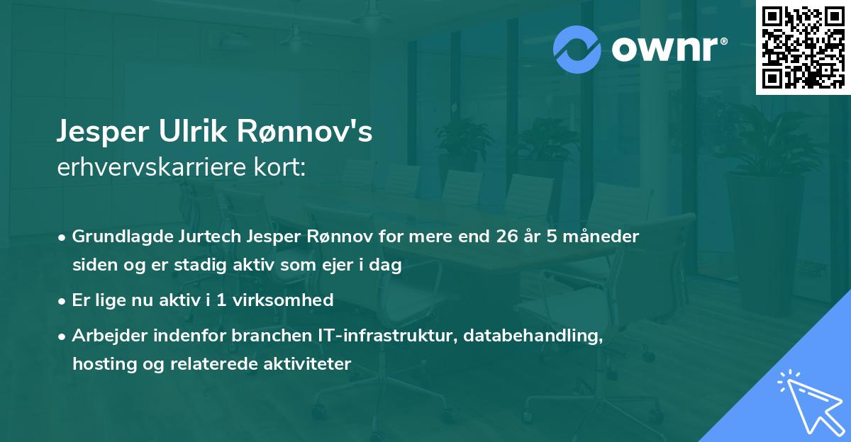 Jesper Ulrik Rønnov's erhvervskarriere kort