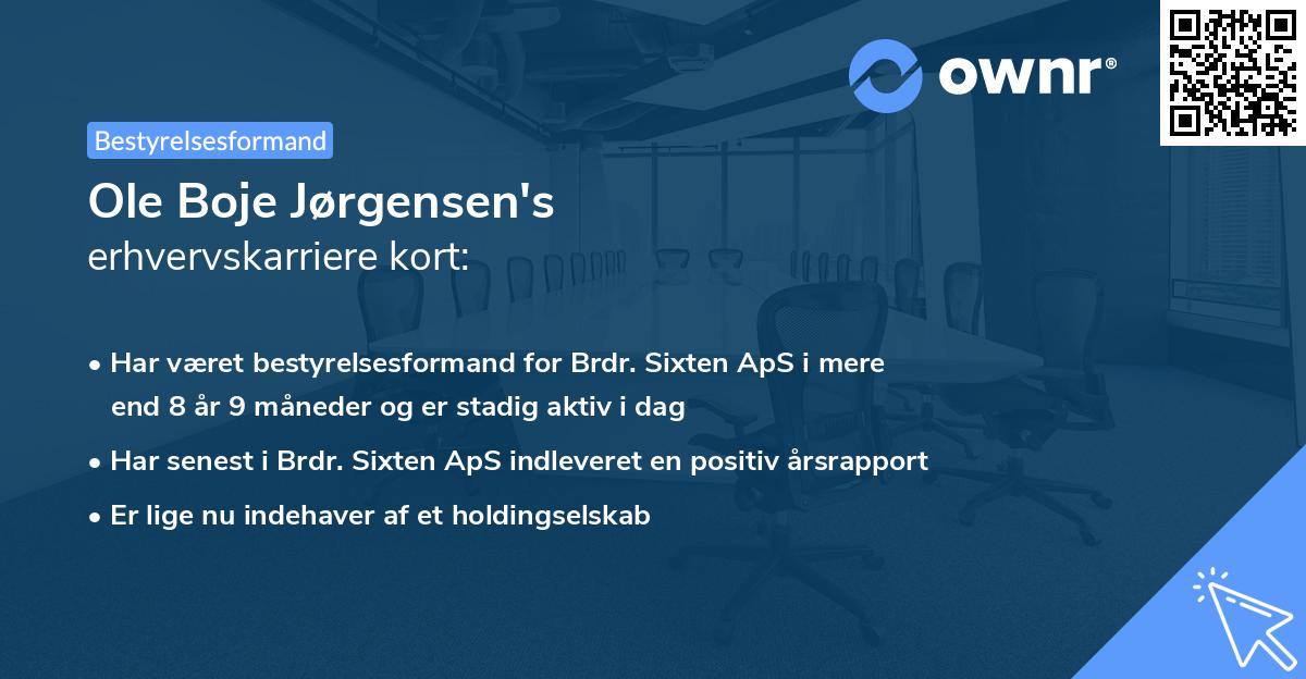 Ole Boje Jørgensen's erhvervskarriere kort