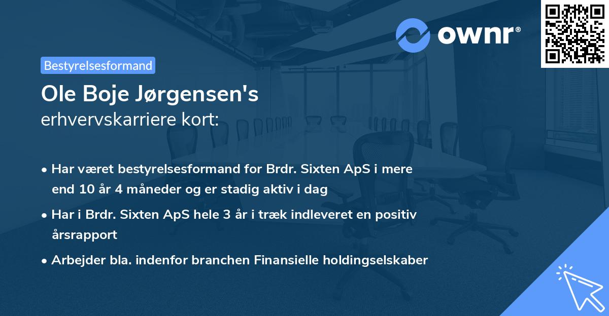 Ole Boje Jørgensen's erhvervskarriere kort