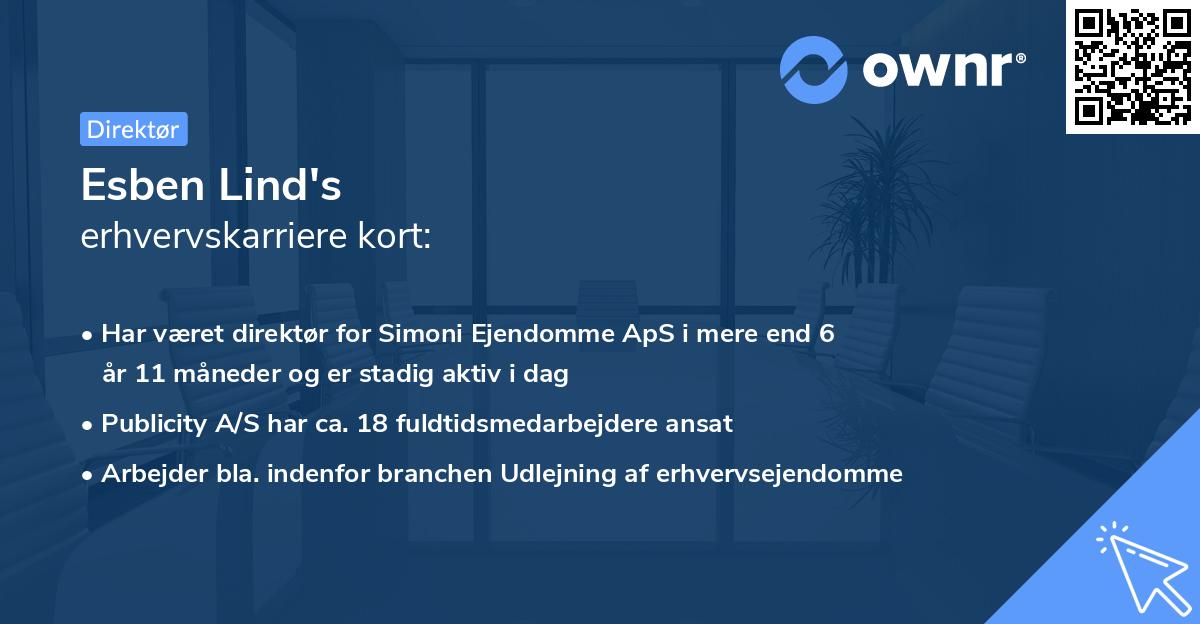 Esben Lind's erhvervskarriere kort