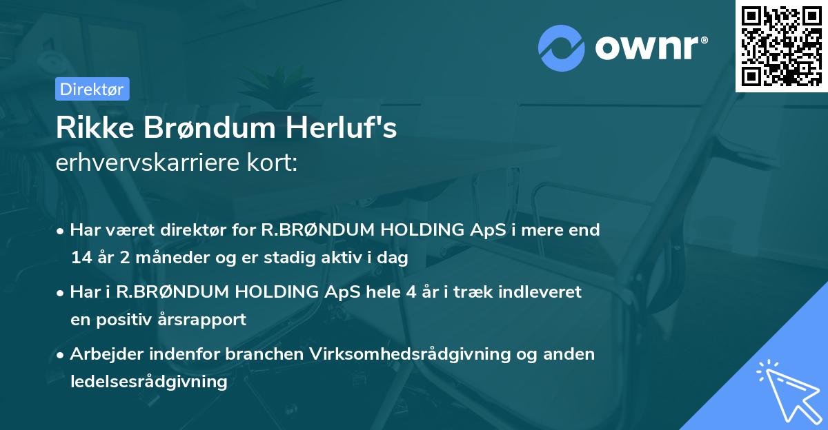 Rikke Brøndum Herluf's erhvervskarriere kort