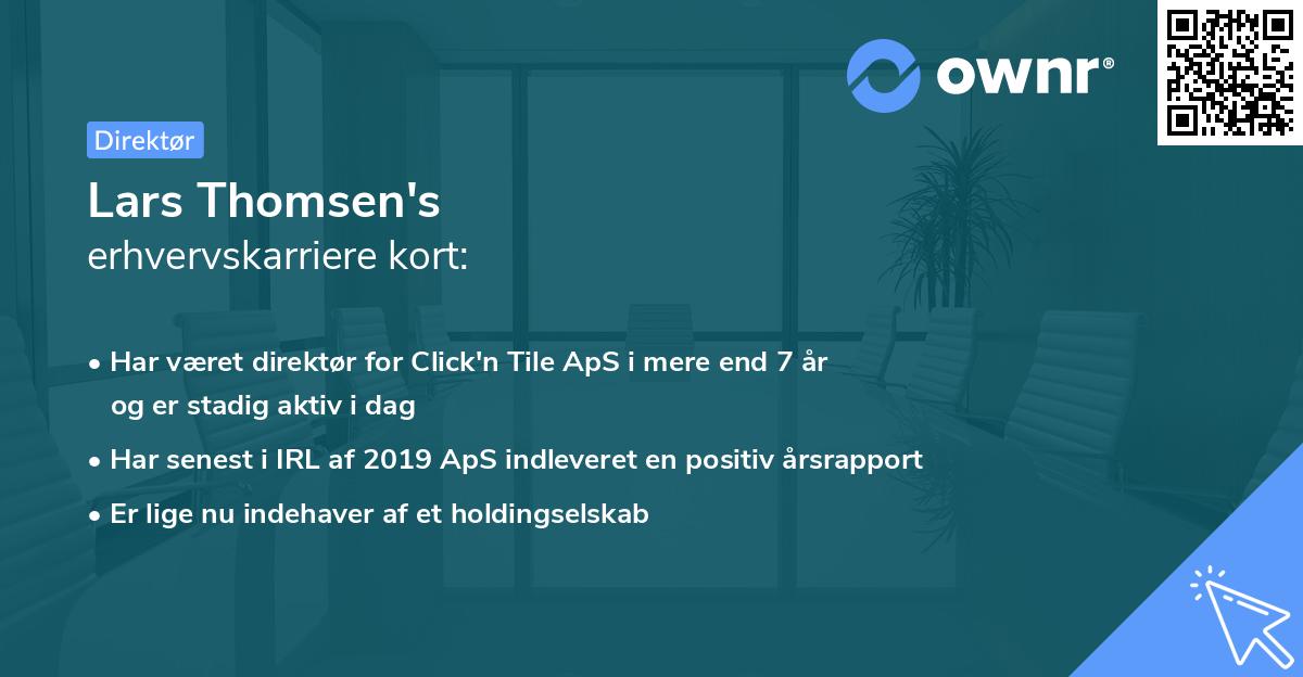 Lars Thomsen's erhvervskarriere kort