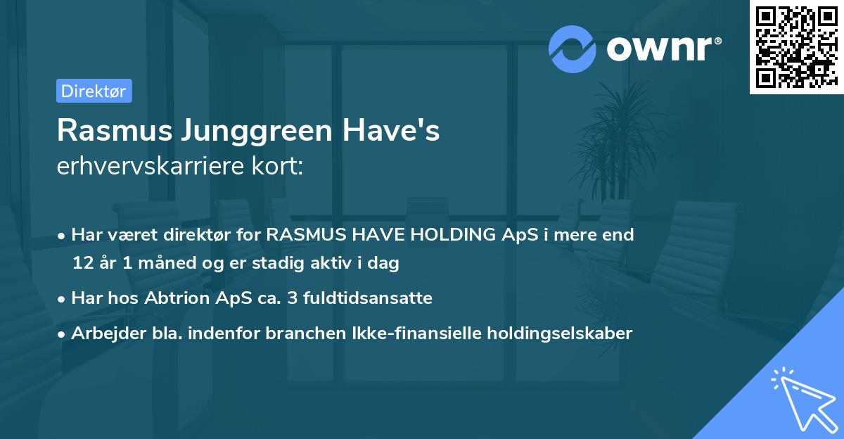 Rasmus Junggreen Have's erhvervskarriere kort