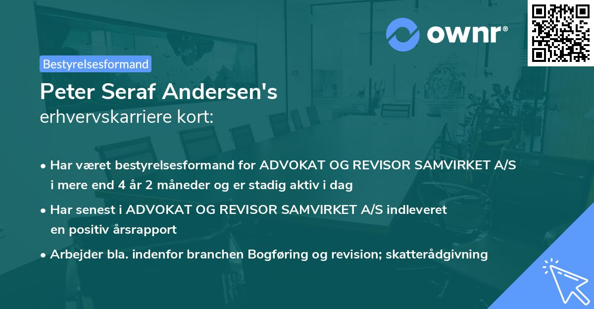 Peter Seraf Andersen's erhvervskarriere kort