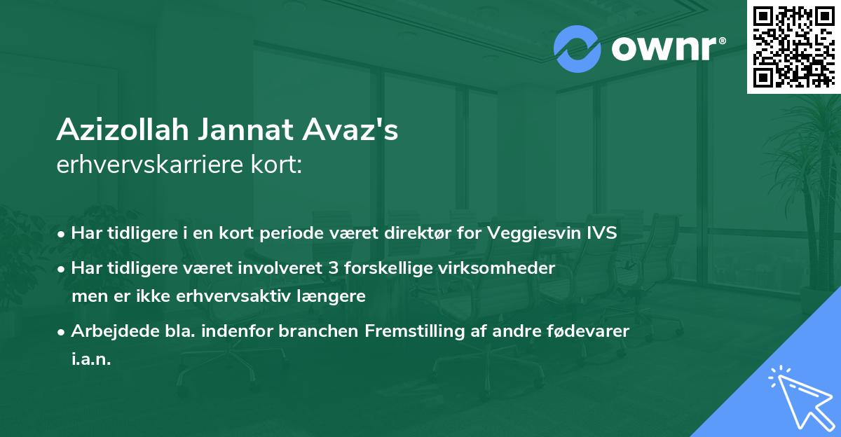 Azizollah Jannat Avaz's erhvervskarriere kort