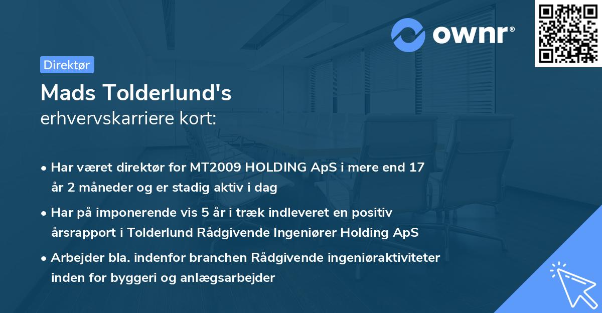 Mads Tolderlund's erhvervskarriere kort