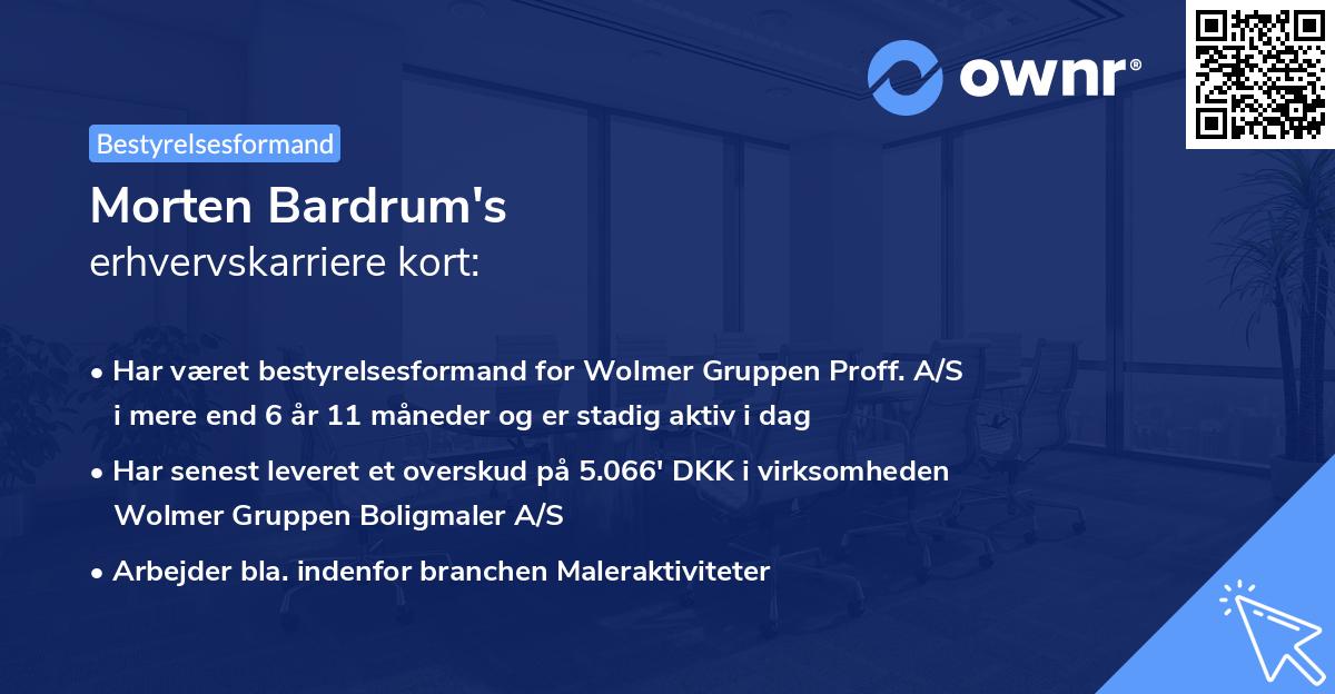 Morten Bardrum's erhvervskarriere kort