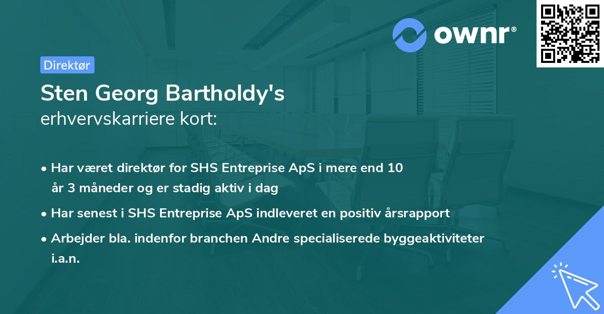 Sten Georg Bartholdy's erhvervskarriere kort
