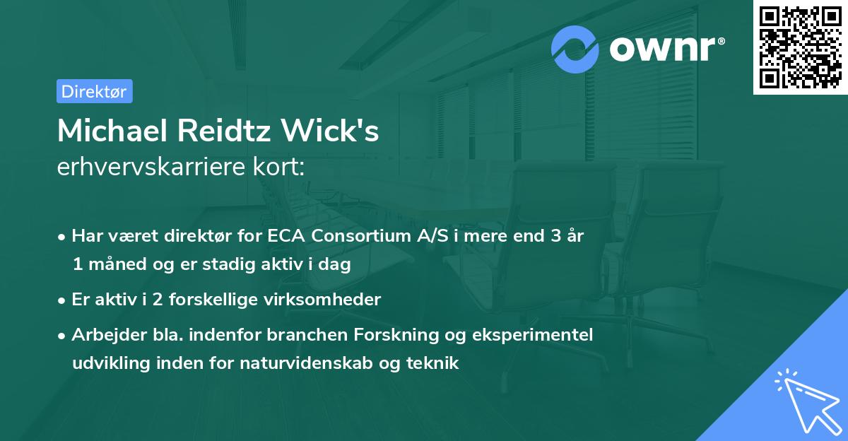 Michael Reidtz Wick's erhvervskarriere kort