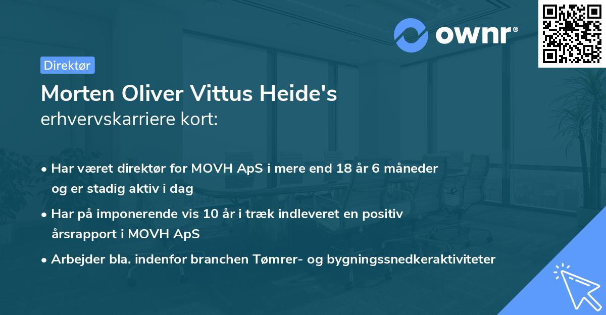 Morten Oliver Vittus Heide's erhvervskarriere kort