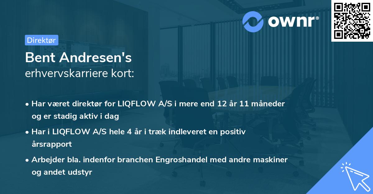Bent Andresen's erhvervskarriere kort