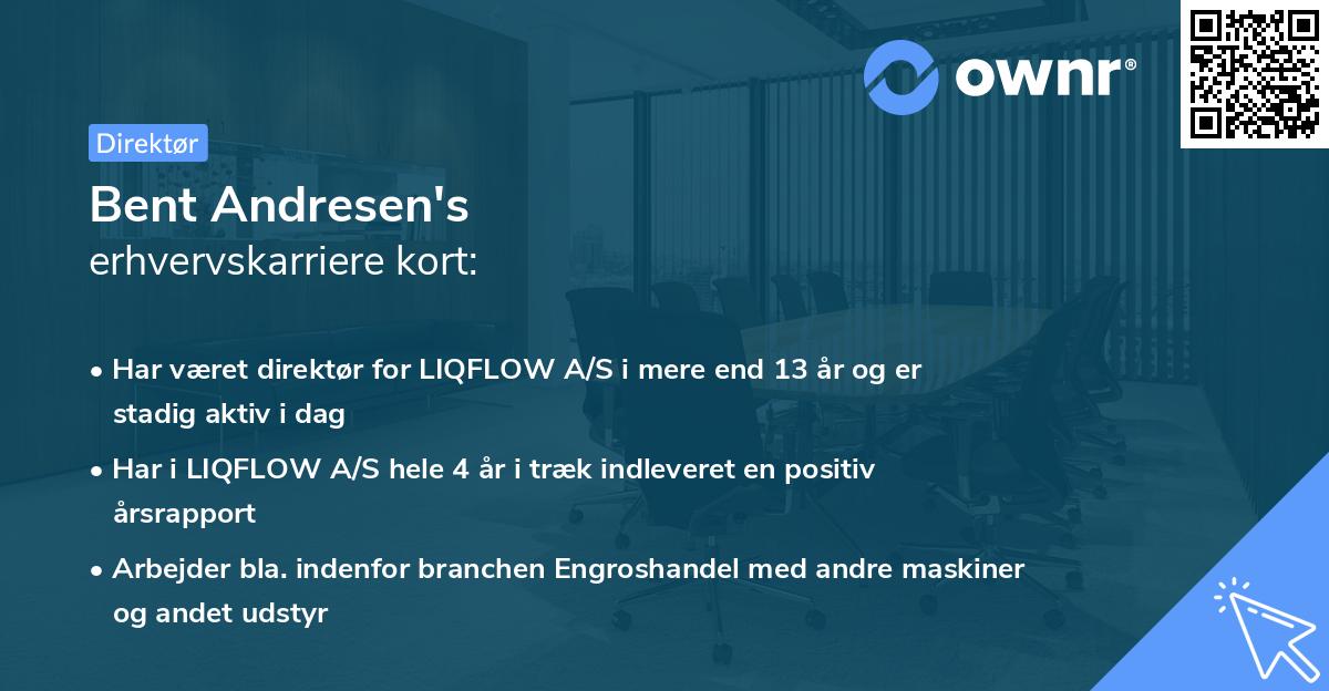 Bent Andresen's erhvervskarriere kort