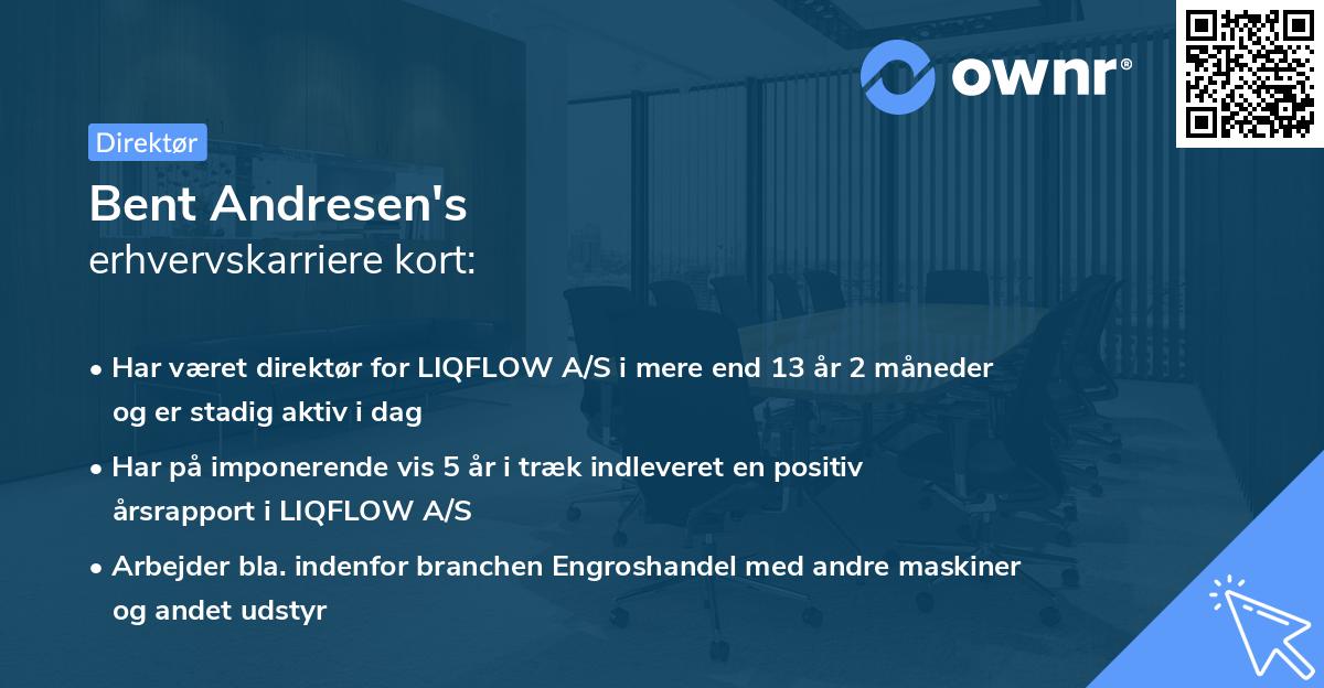 Bent Andresen's erhvervskarriere kort